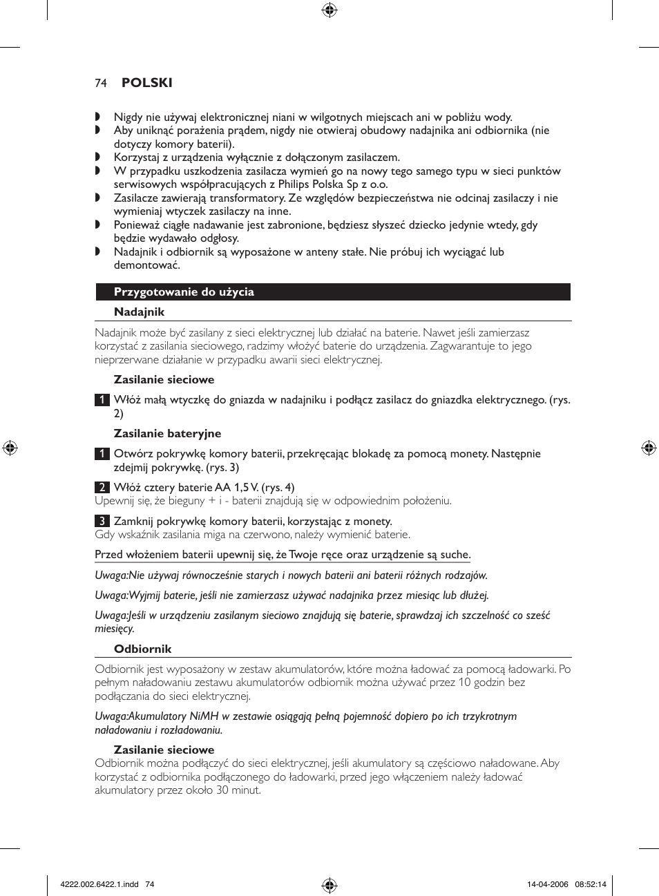 Philips SCD465 User Manual | Page 74 / 132