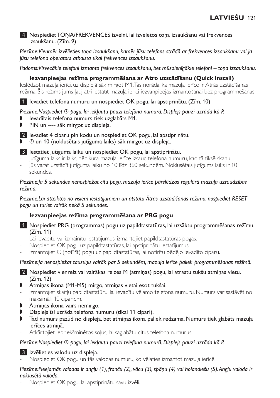 Iezvanpieejas režīma programmēšana ar prg pogu | Philips SCD469 User Manual | Page 121 / 236