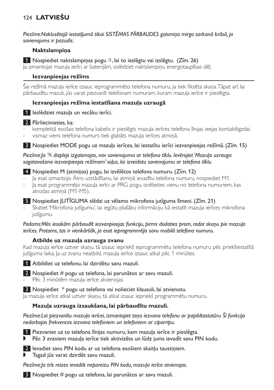 Naktslampiņa, Iezvanpieejas režīms, Iezvanpieejas režīma iestatīšana mazuļa uzraugā | Atbilde uz mazuļa uzrauga zvanu, Mazuļa uzrauga izsaukšana, lai pārbaudītu mazuli | Philips SCD469 User Manual | Page 124 / 236