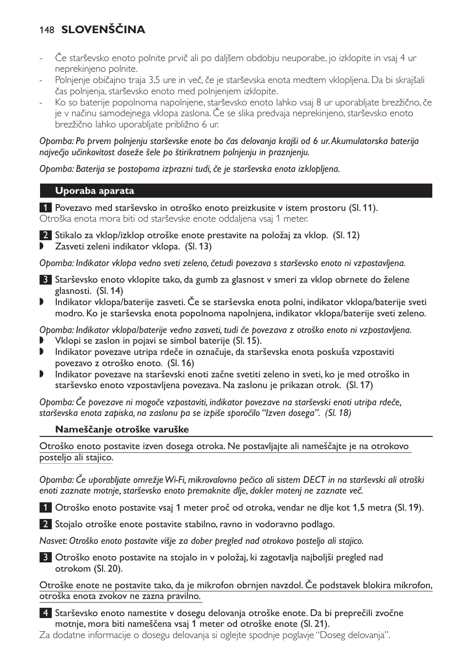 Uporaba aparata, Nameščanje otroške varuške | Philips SCD600 User Manual | Page 148 / 180