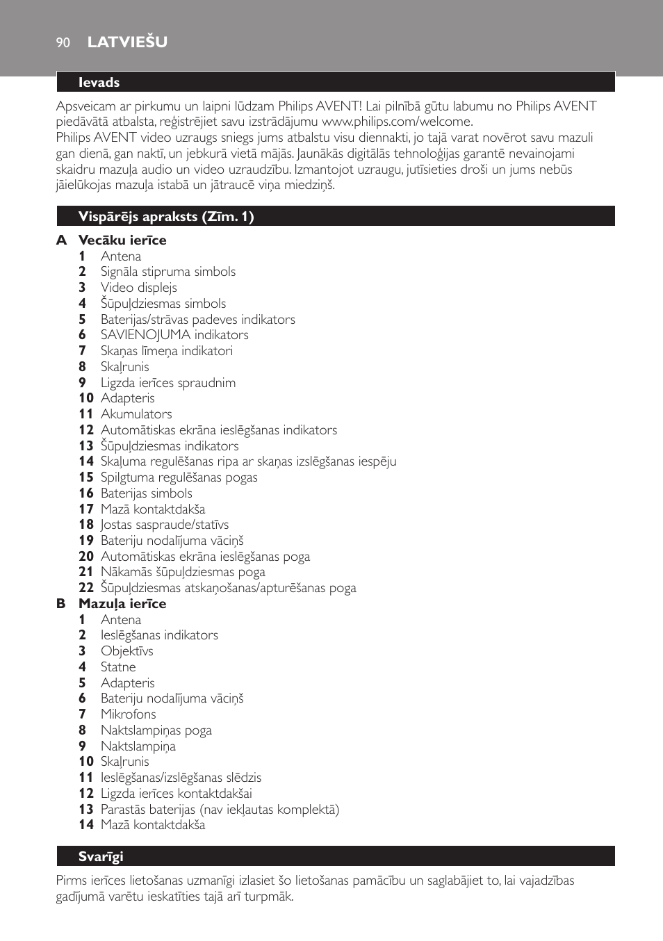 Latviešu, Ievads, Vispārējs apraksts (zīm. 1) | Svarīgi | Philips SCD600 User Manual | Page 90 / 180