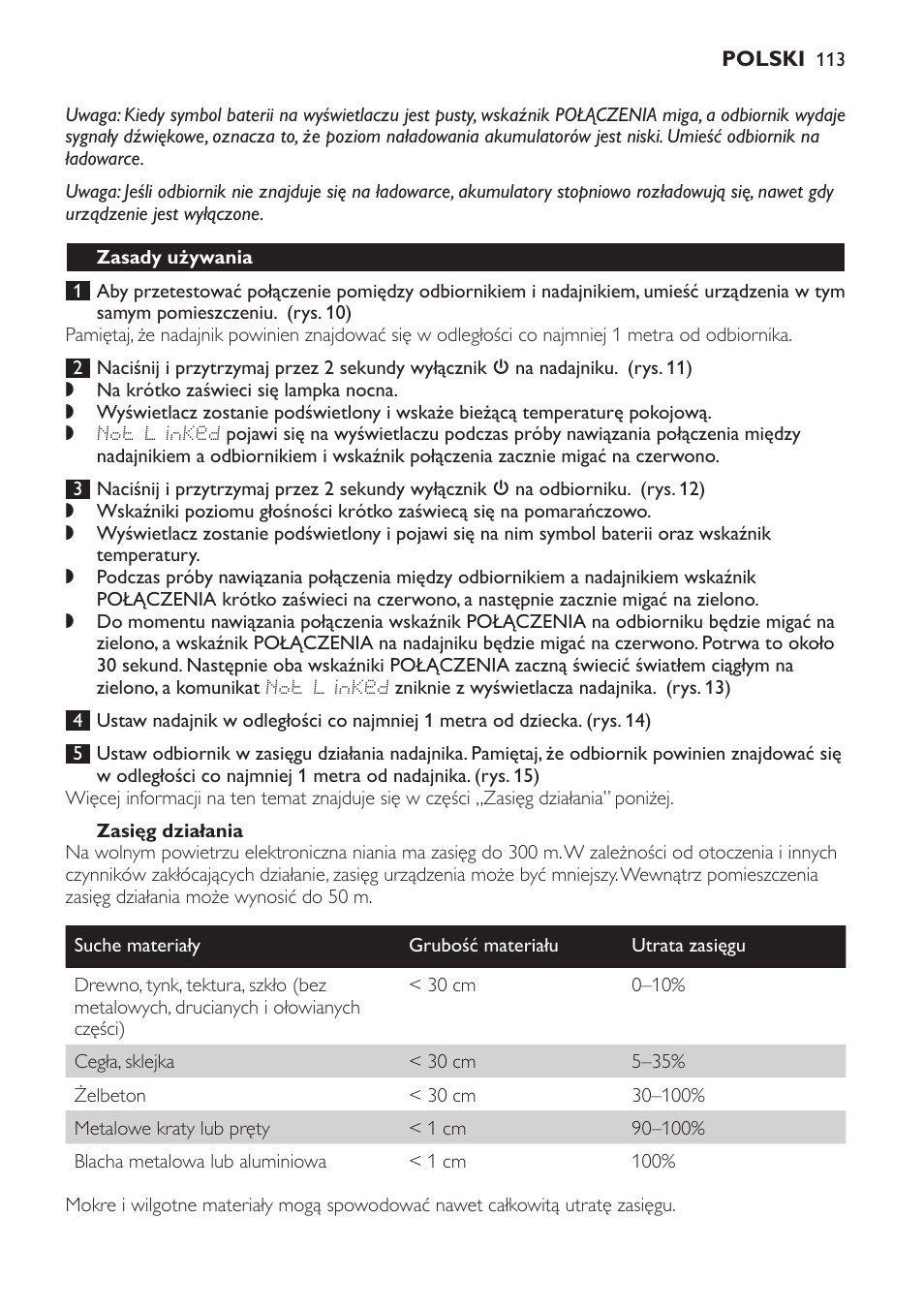 Zasięg działania, Zasady używania, Funkcje | Regulacja poziomu głośności głośnika | Philips MONITOR SCD489 User Manual | Page 113 / 196