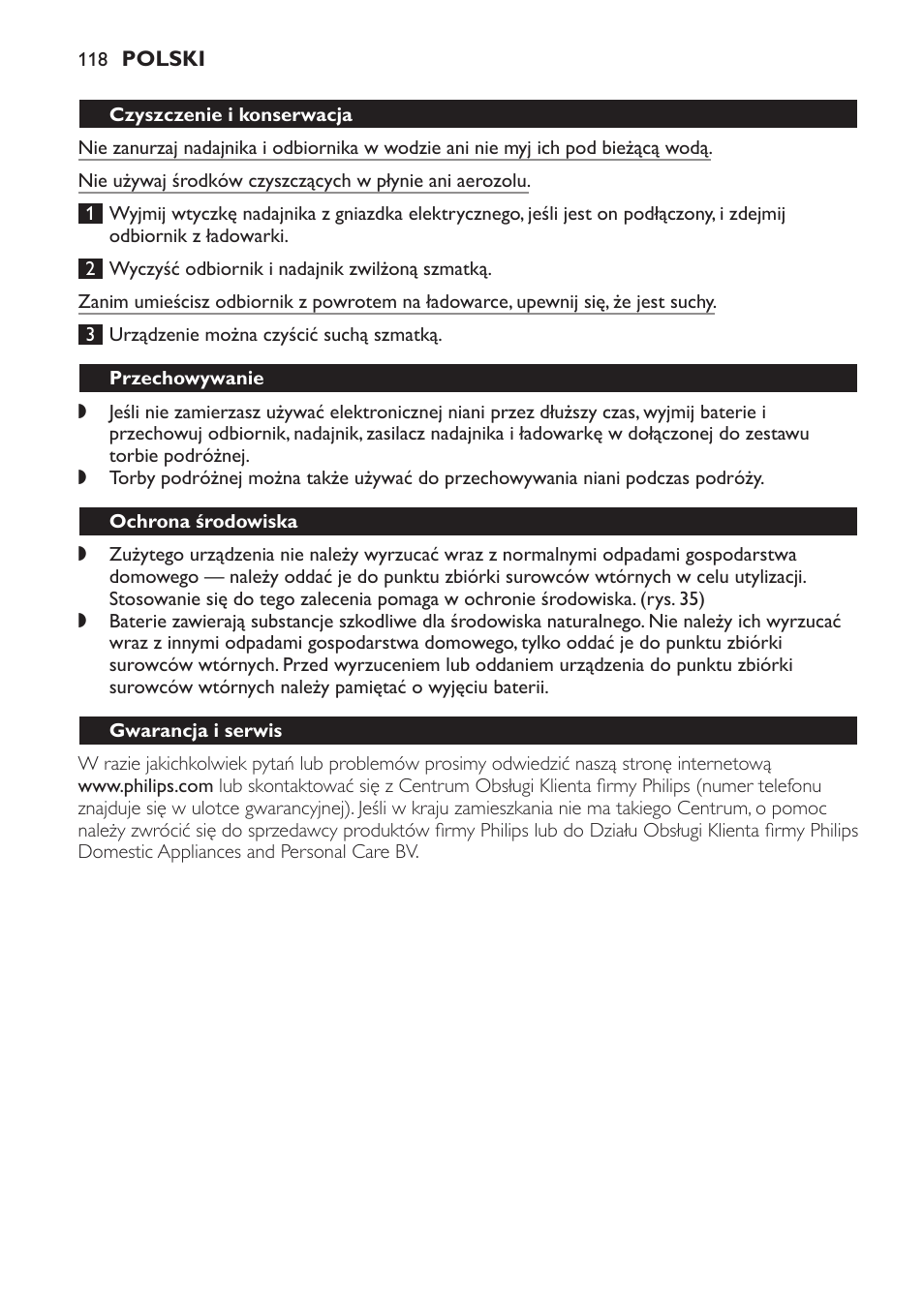 Ochrona środowiska, Gwarancja i serwis, Często zadawane pytania | Philips MONITOR SCD489 User Manual | Page 118 / 196