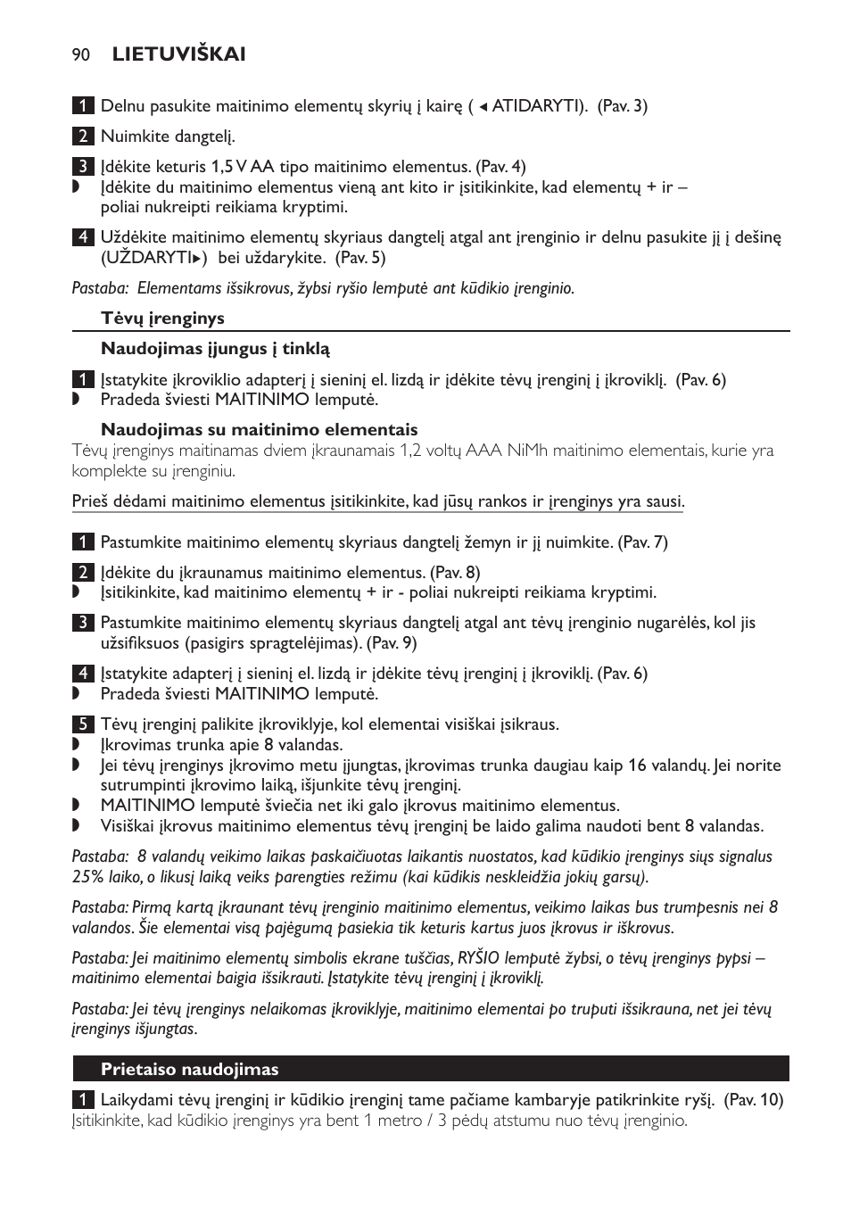 Tėvų įrenginys, Naudojimas įjungus į tinklą, Naudojimas su maitinimo elementais | Prietaiso naudojimas | Philips MONITOR SCD489 User Manual | Page 90 / 196
