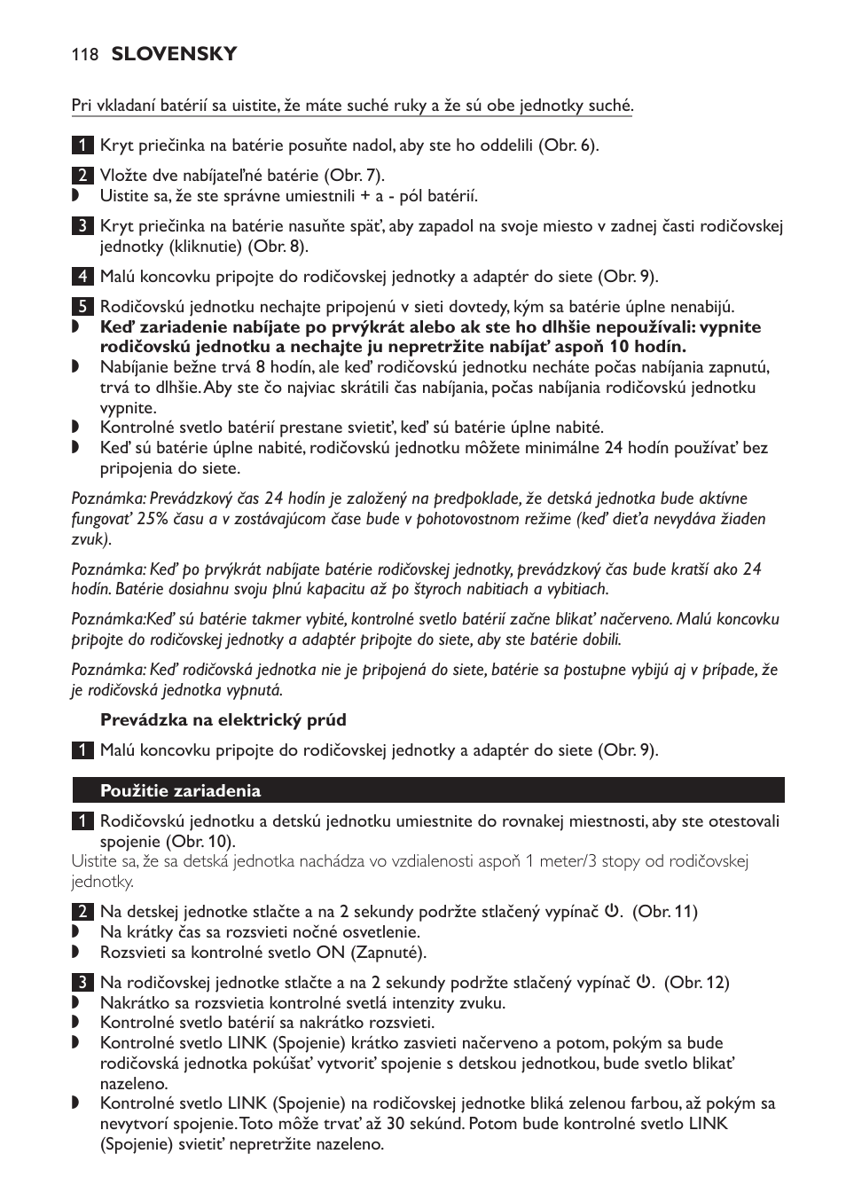 Prevádzka na elektrický prúd, Použitie zariadenia | Philips SCD497 User Manual | Page 118 / 156