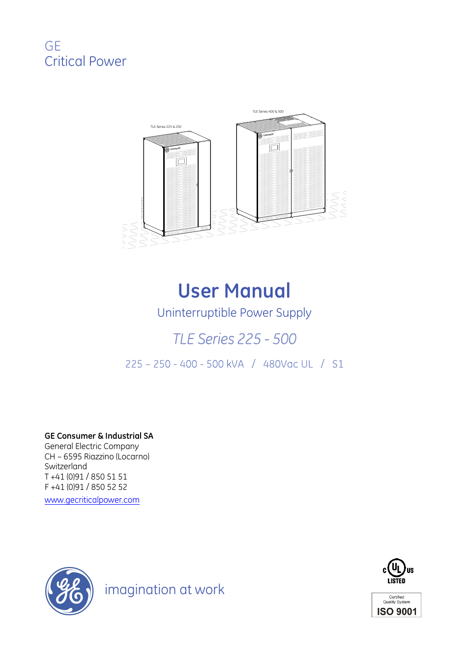 GE Industrial Solutions TLE Series 225-500 User Manual User Manual | 90 pages