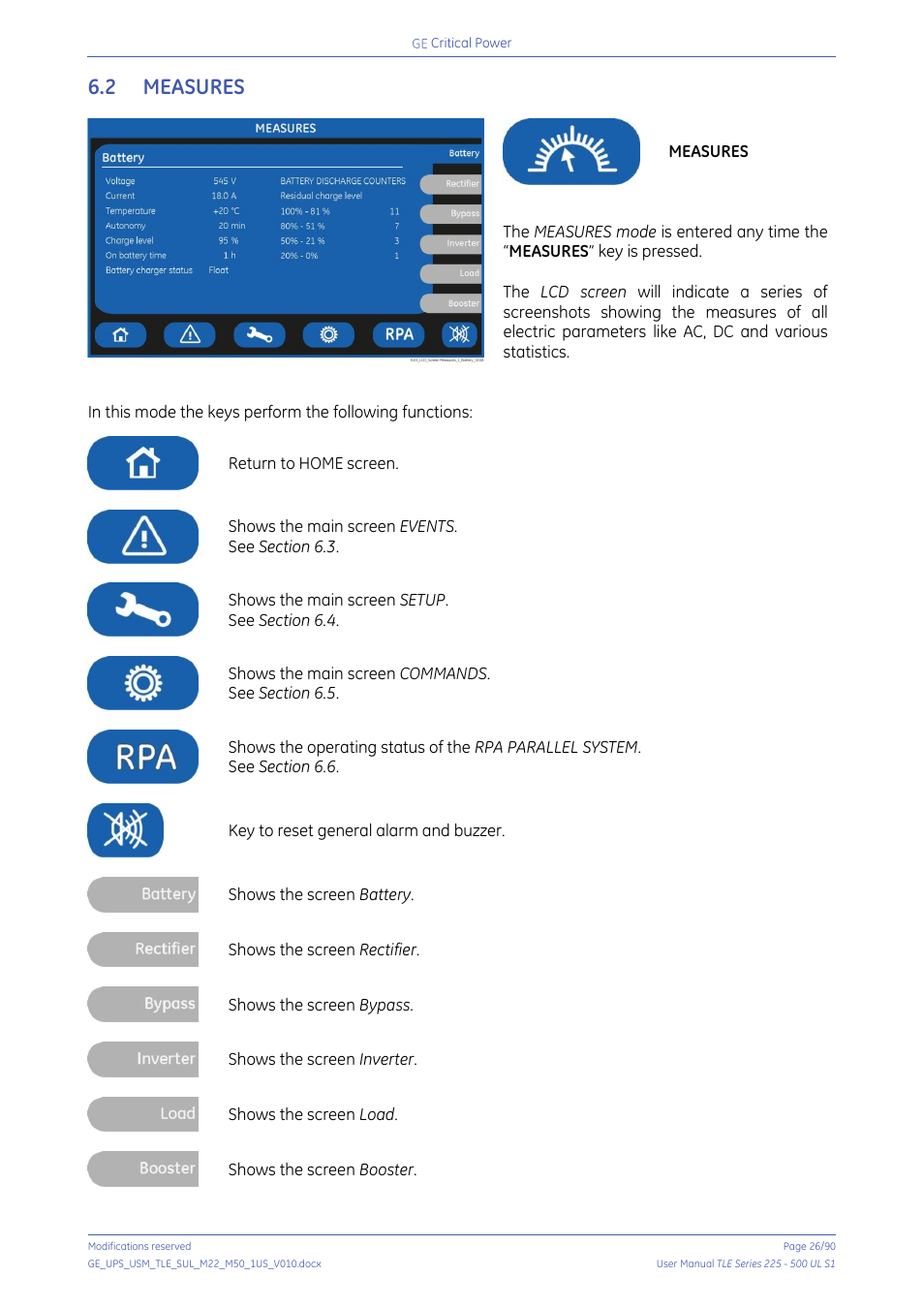 2 measures, Measures | GE Industrial Solutions TLE Series 225-500 User Manual User Manual | Page 26 / 90