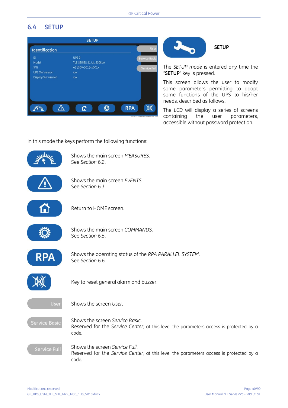 4 setup, Setup | GE Industrial Solutions TLE Series 225-500 User Manual User Manual | Page 40 / 90
