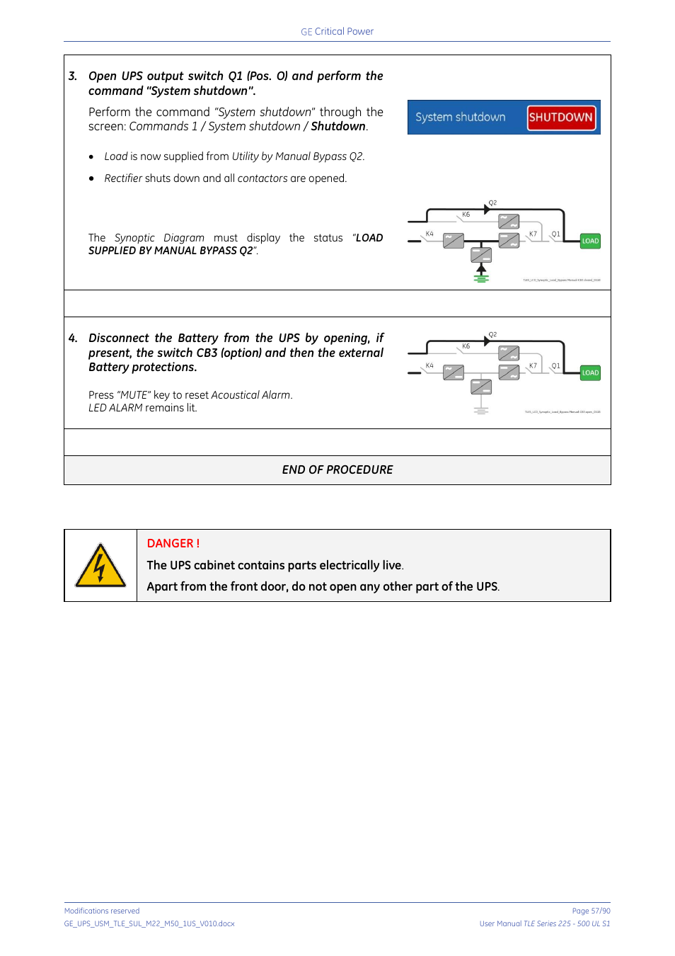 GE Industrial Solutions TLE Series 225-500 User Manual User Manual | Page 57 / 90