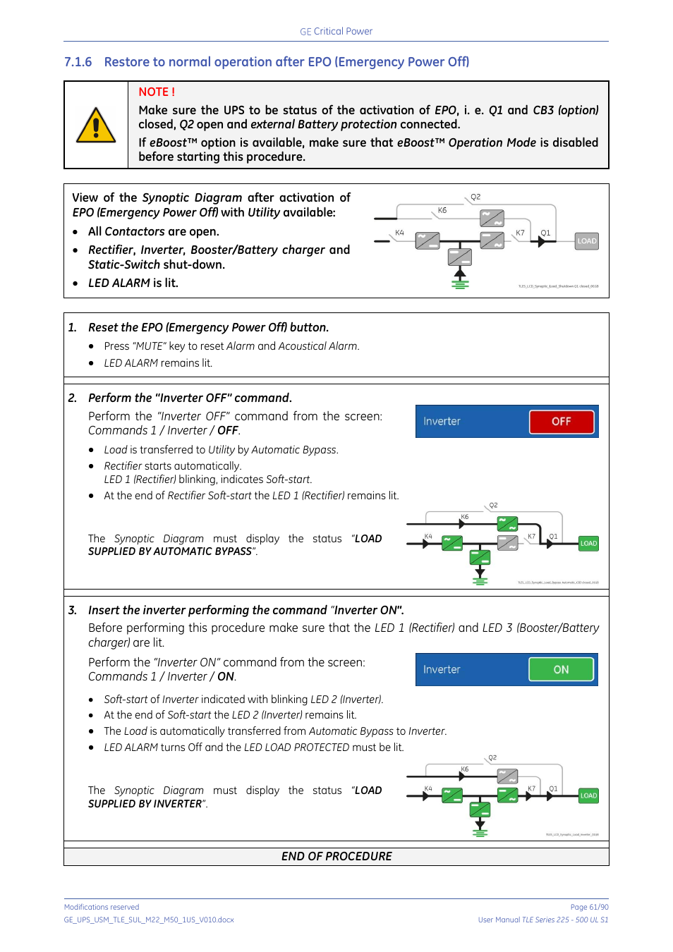 GE Industrial Solutions TLE Series 225-500 User Manual User Manual | Page 61 / 90