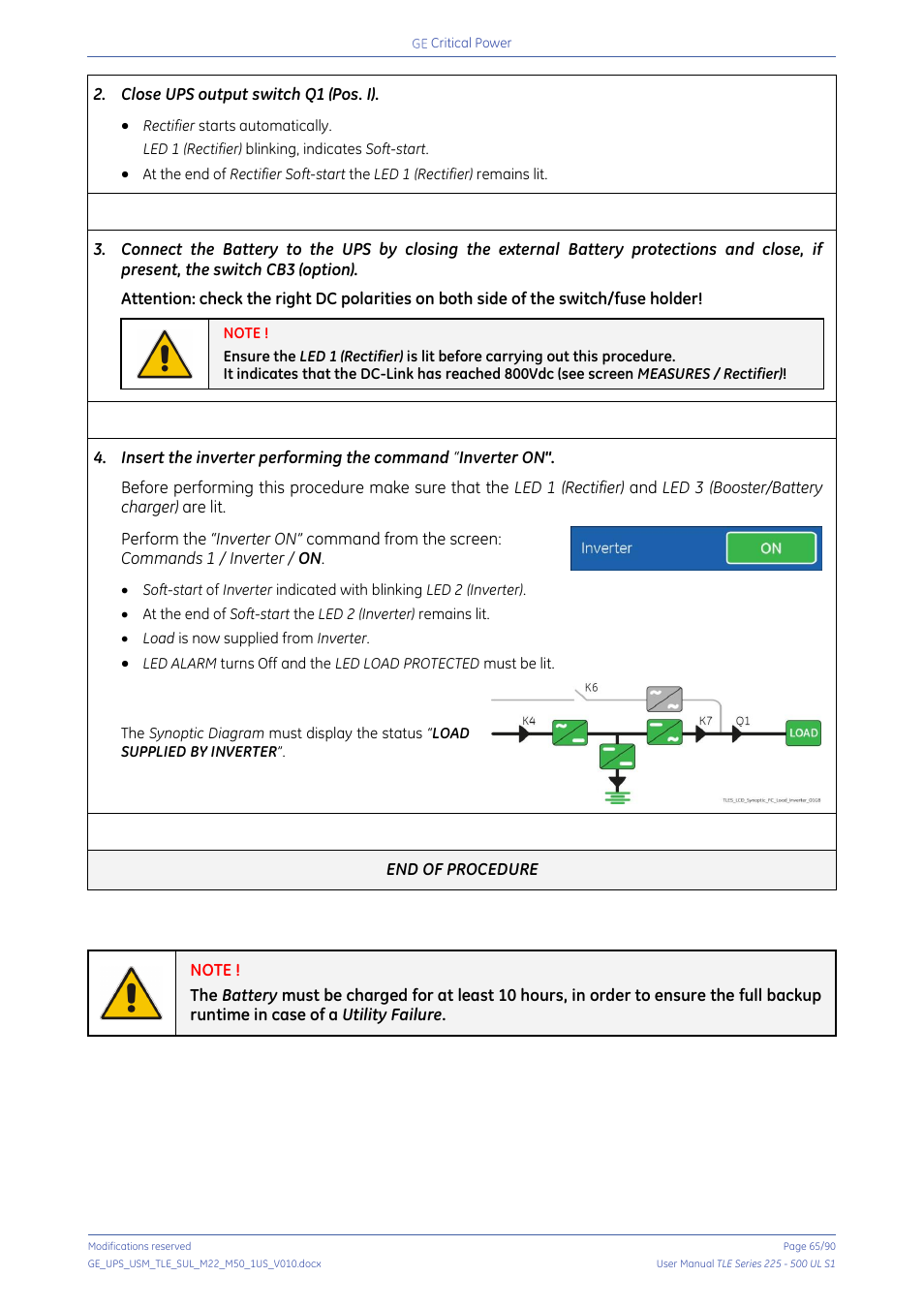 GE Industrial Solutions TLE Series 225-500 User Manual User Manual | Page 65 / 90