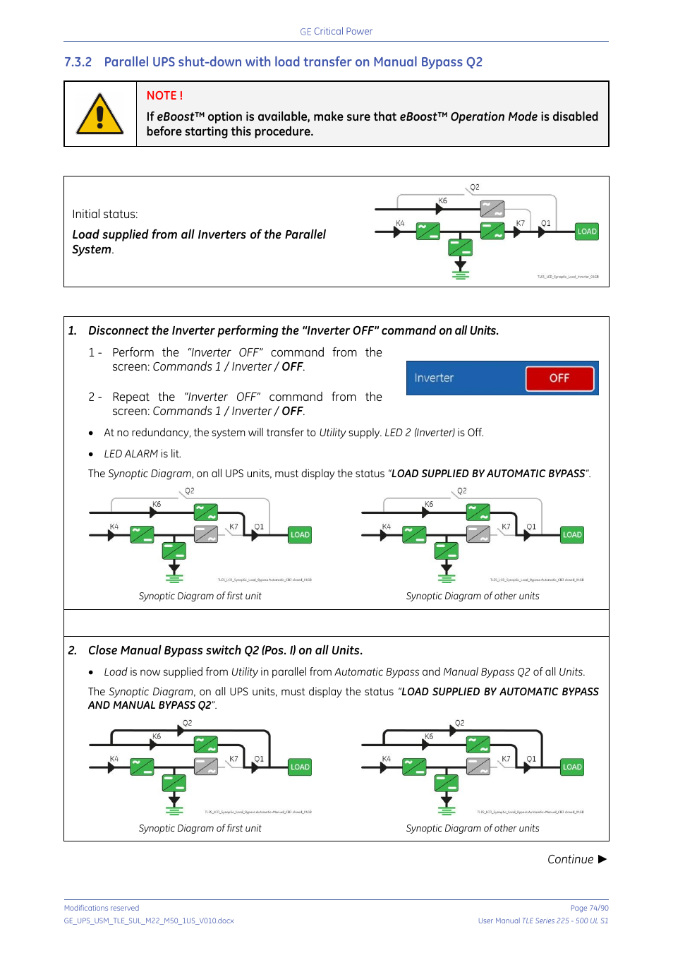 GE Industrial Solutions TLE Series 225-500 User Manual User Manual | Page 74 / 90