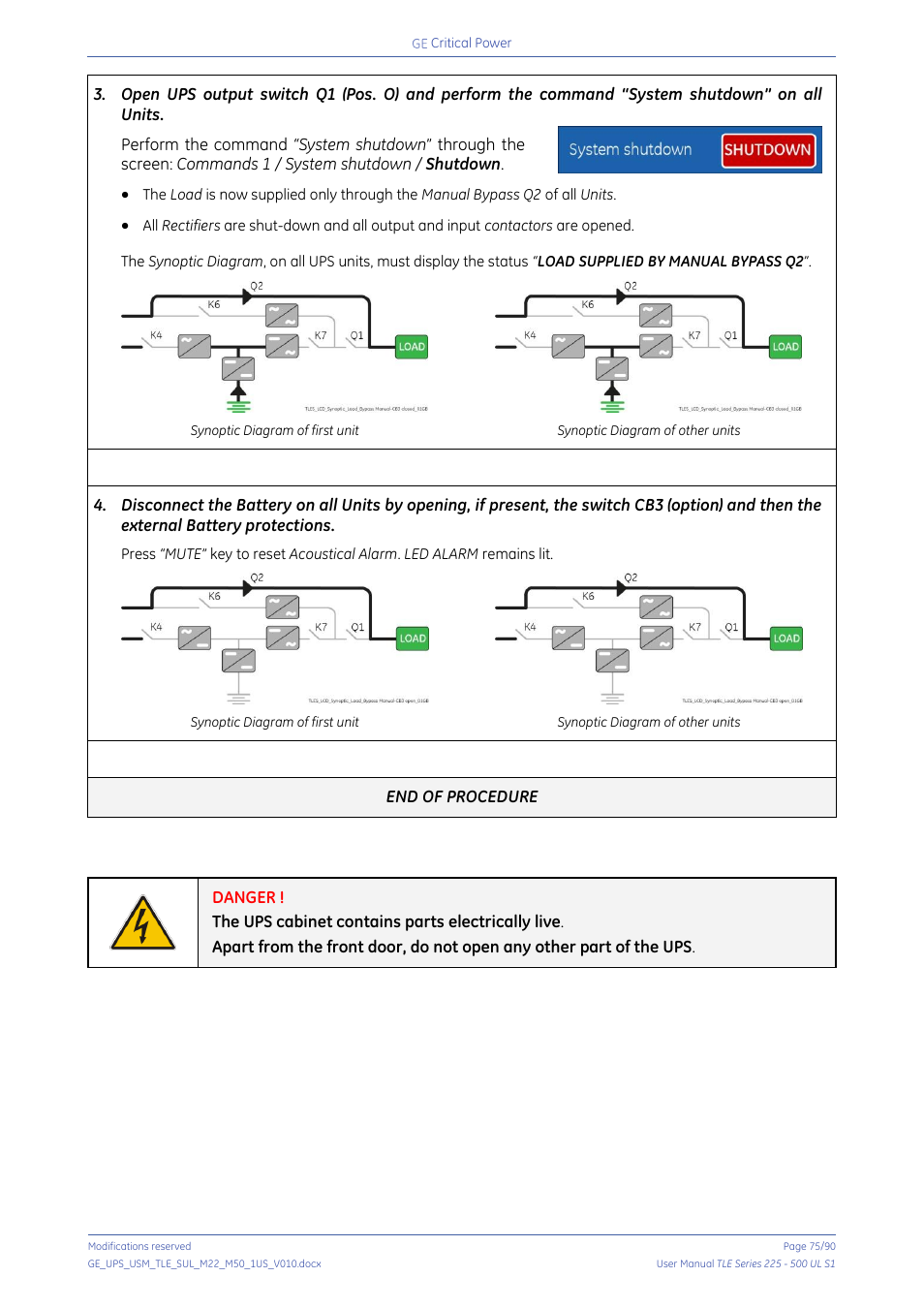 GE Industrial Solutions TLE Series 225-500 User Manual User Manual | Page 75 / 90