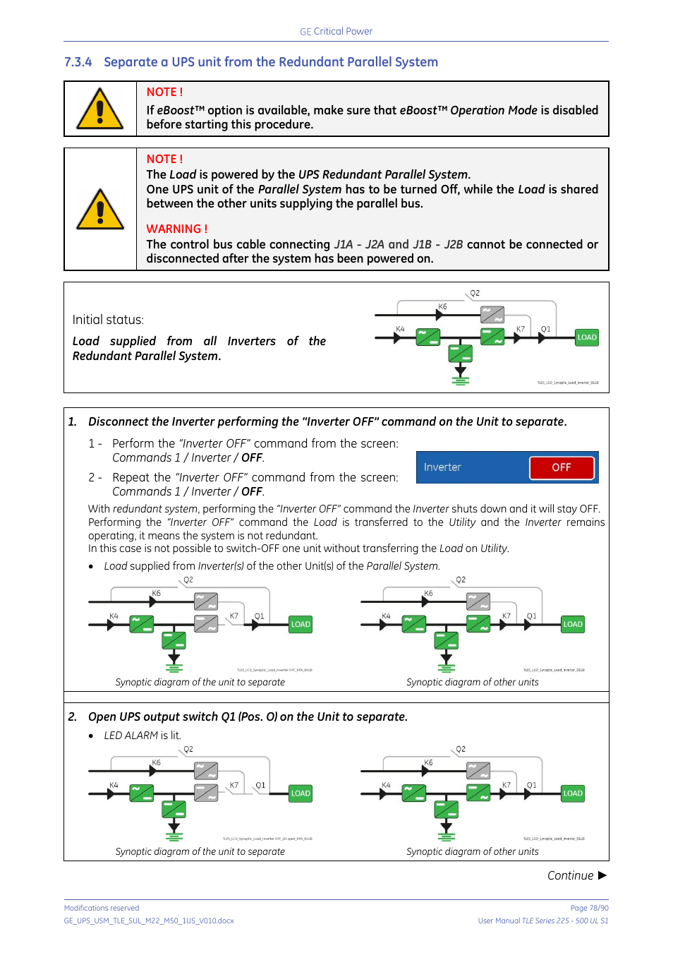Initial status | GE Industrial Solutions TLE Series 225-500 User Manual User Manual | Page 78 / 90