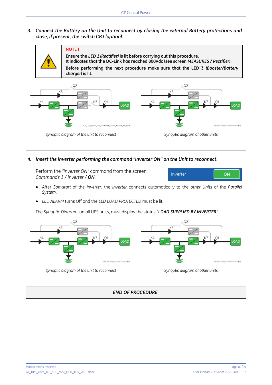 GE Industrial Solutions TLE Series 225-500 User Manual User Manual | Page 81 / 90