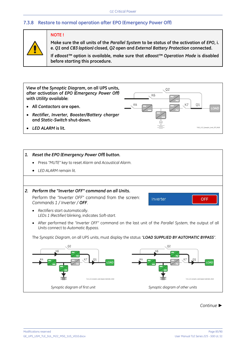 GE Industrial Solutions TLE Series 225-500 User Manual User Manual | Page 85 / 90