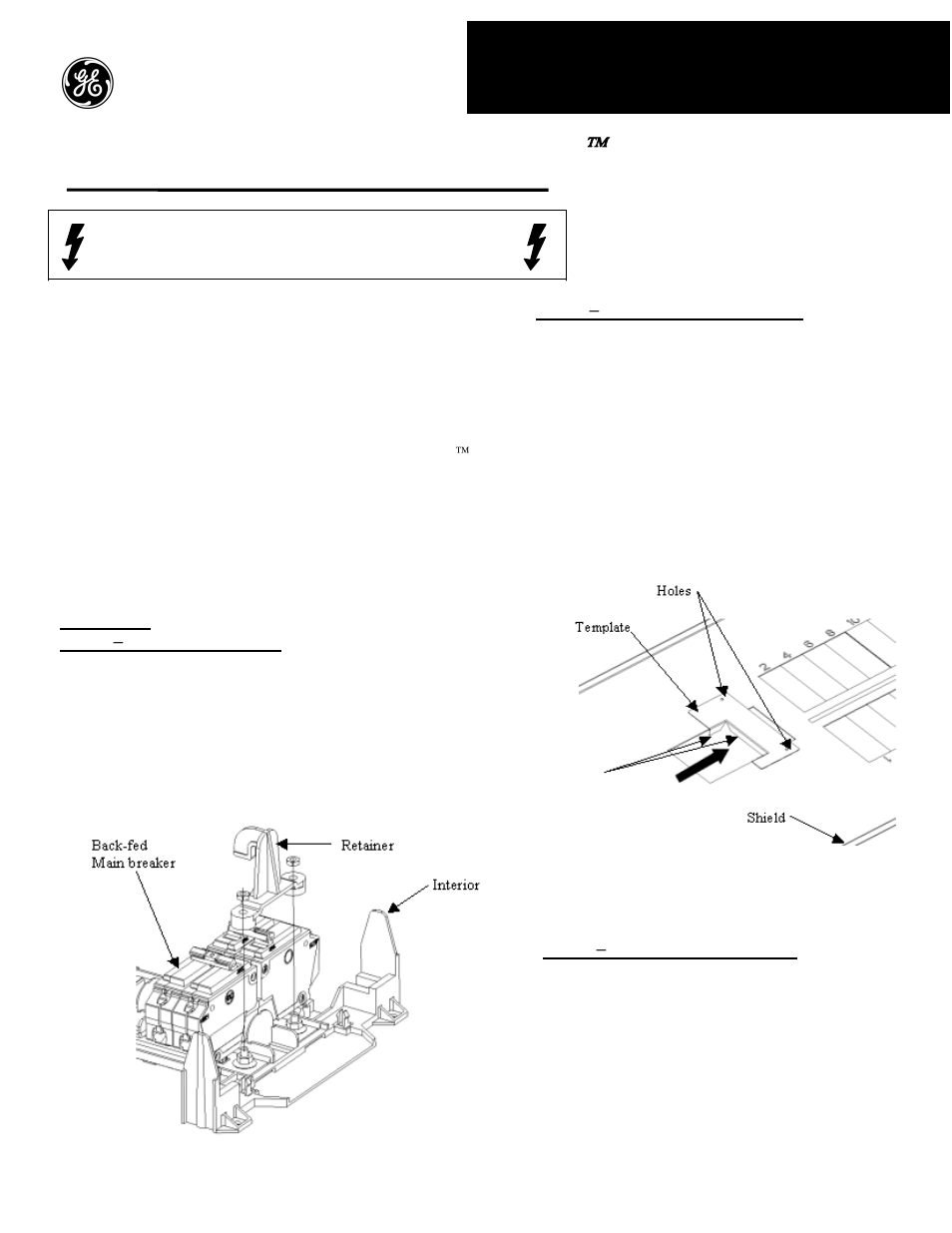 GE Industrial Solutions Power Mark Gold Generator Interlock Kit User Manual | 2 pages