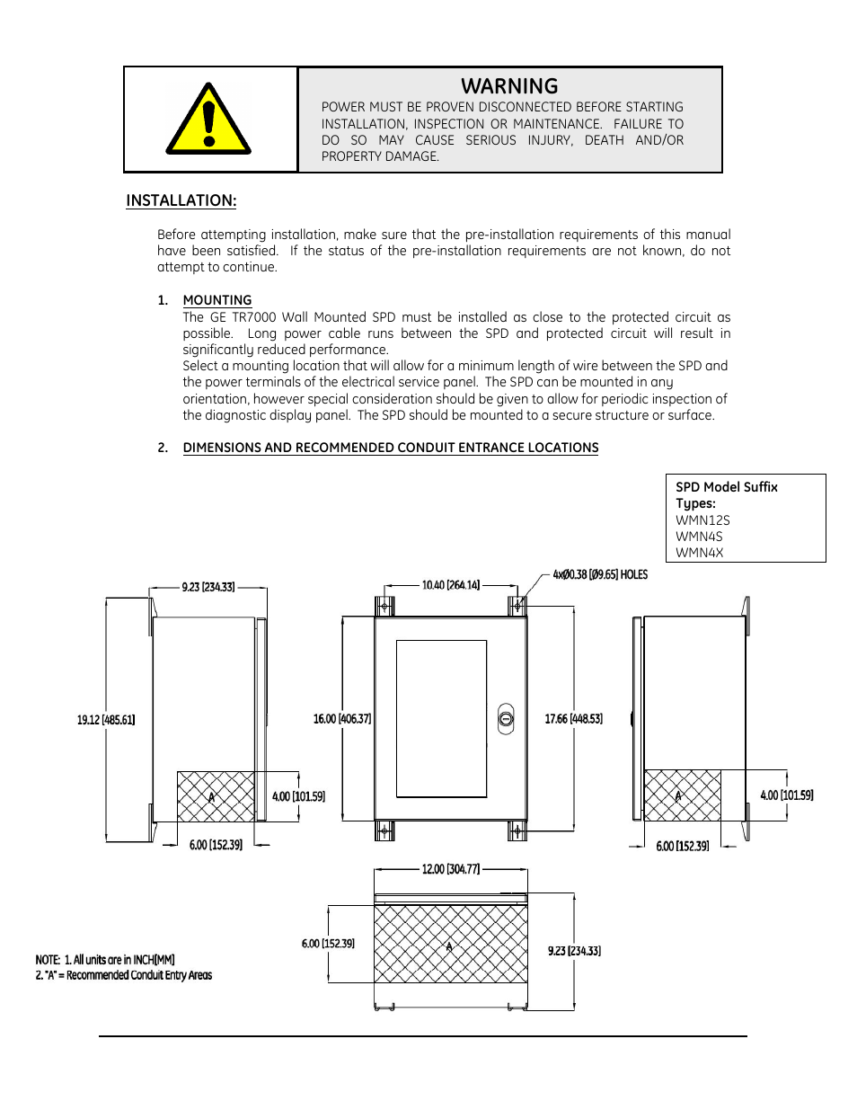 Warning | GE Industrial Solutions GE TR7000 Series User Manual | Page 9 / 17