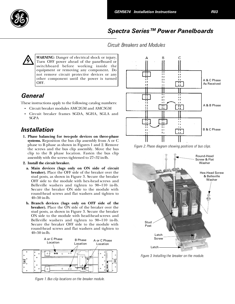 GE Industrial Solutions Spectra Series Power Panelboards AMC2GM and AMC3GM User Manual | 2 pages