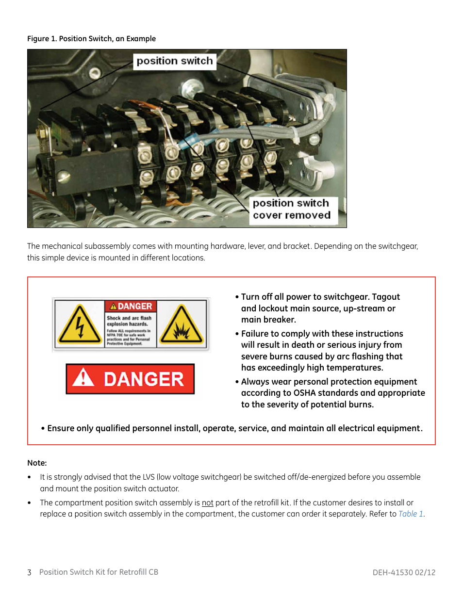 GE Industrial Solutions Position Switch Kit User Manual | Page 4 / 12