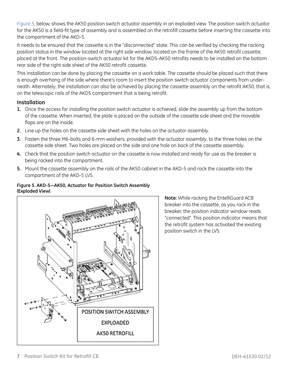 GE Industrial Solutions Position Switch Kit User Manual | Page 8 / 12