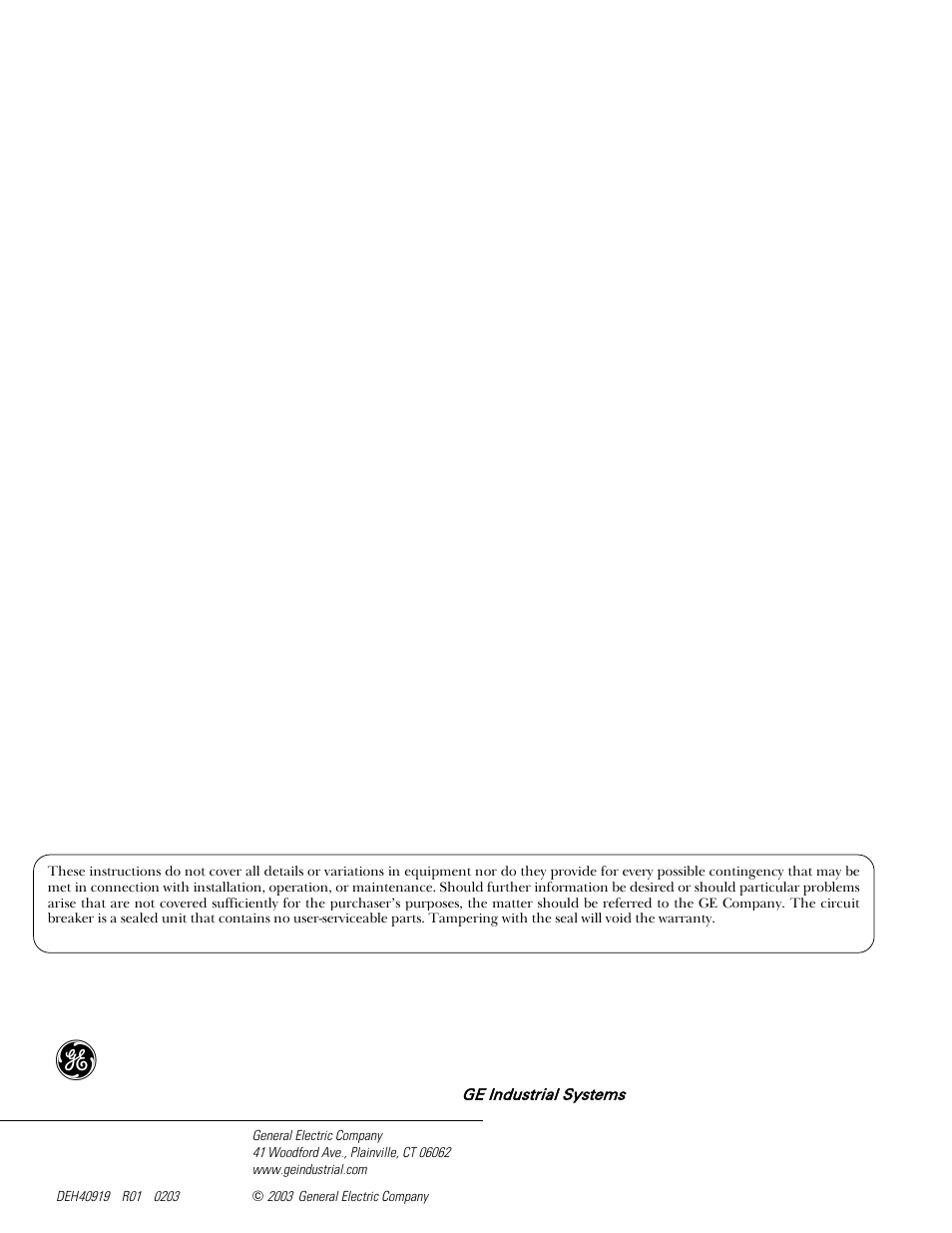 GE Industrial Solutions Record Plus TDR Door-Ring Interlock Kit: FC100 User Manual | Page 4 / 4