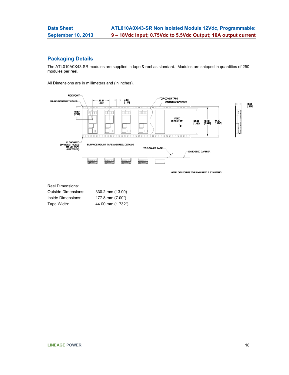 GE Industrial Solutions ATL010A0X43-SR User Manual | Page 18 / 21