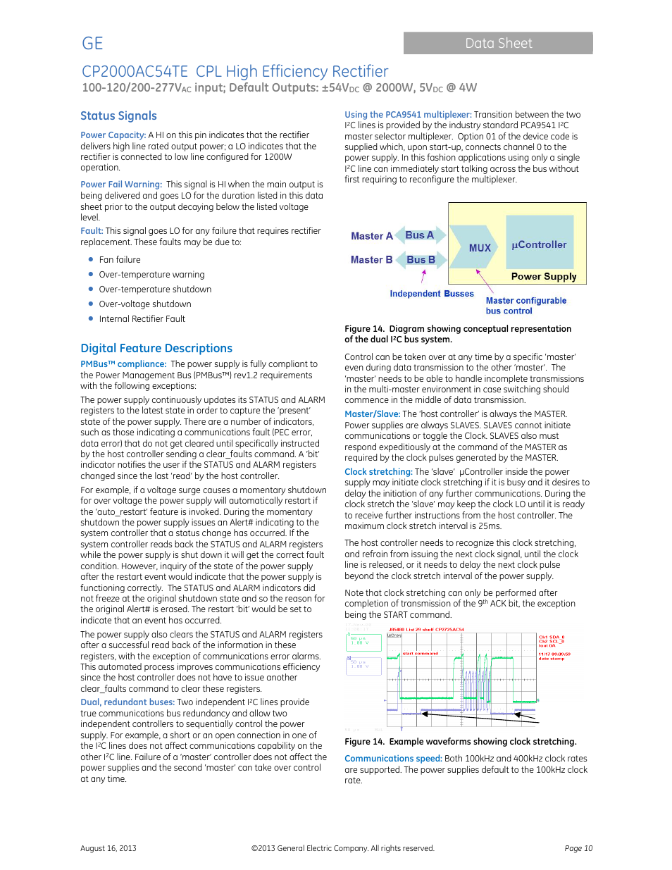 Data sheet | GE Industrial Solutions CP2000AC54TE User Manual | Page 10 / 20