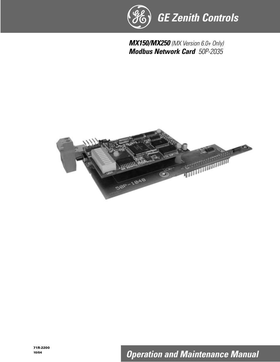 GE Industrial Solutions MX150_MX250 Modbus Network Card User Manual | 27 pages