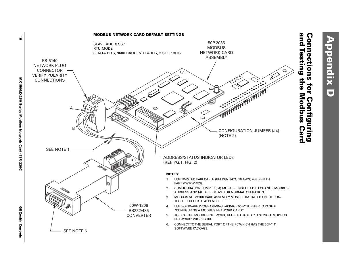 Appendix d | GE Industrial Solutions MX150_MX250 Modbus Network Card User Manual | Page 18 / 27