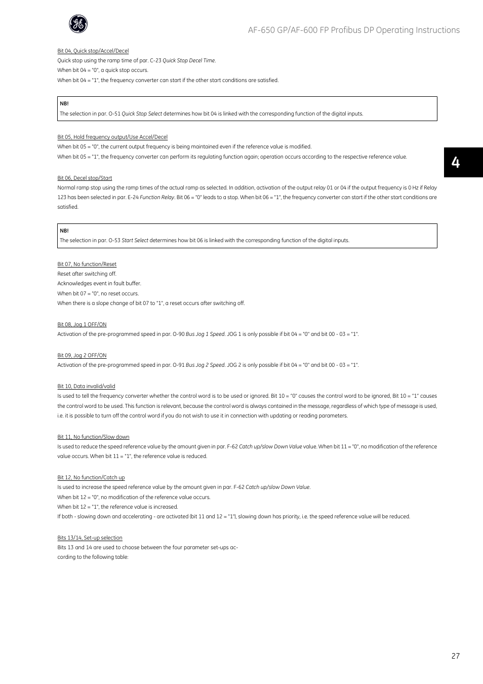 GE Industrial Solutions AF-600 FP Profibus DP User Manual | Page 28 / 91