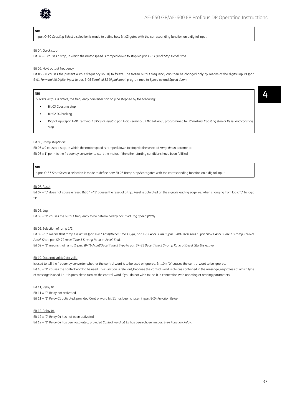 GE Industrial Solutions AF-600 FP Profibus DP User Manual | Page 34 / 91