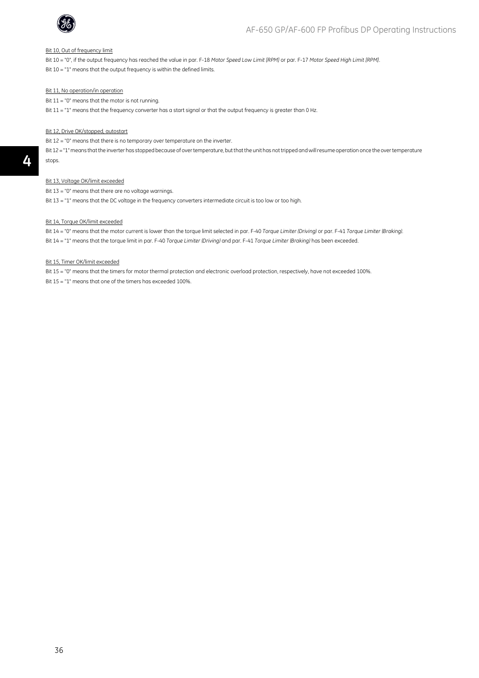 GE Industrial Solutions AF-600 FP Profibus DP User Manual | Page 37 / 91