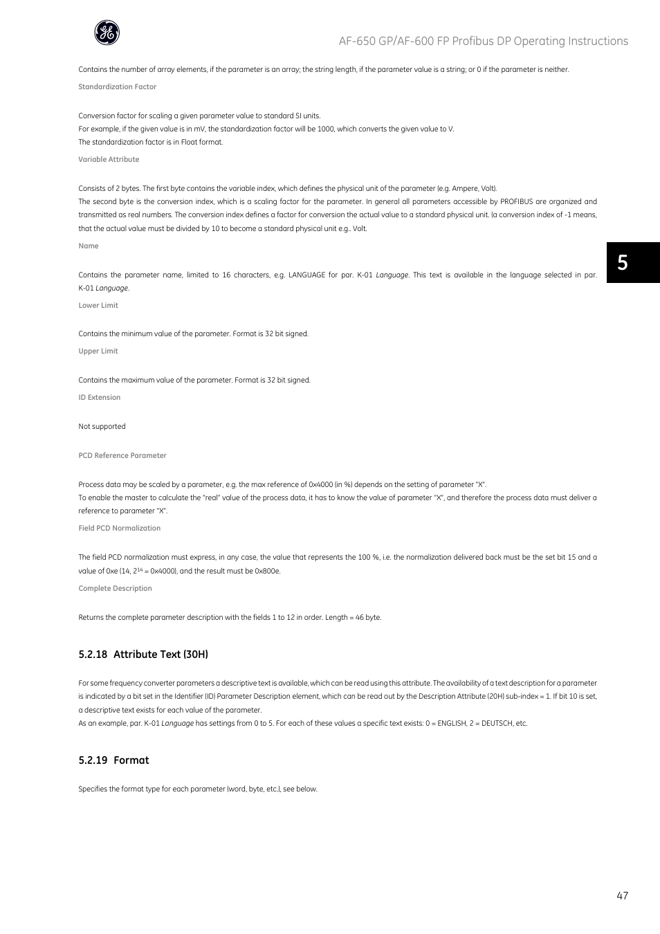 GE Industrial Solutions AF-600 FP Profibus DP User Manual | Page 48 / 91