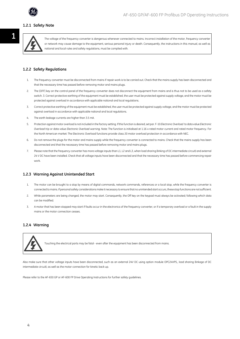 GE Industrial Solutions AF-600 FP Profibus DP User Manual | Page 5 / 91