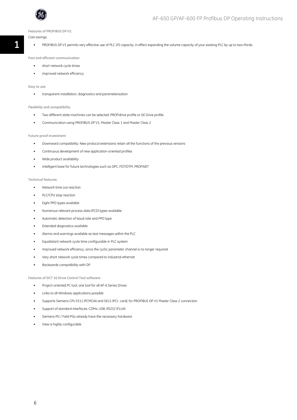 GE Industrial Solutions AF-600 FP Profibus DP User Manual | Page 7 / 91