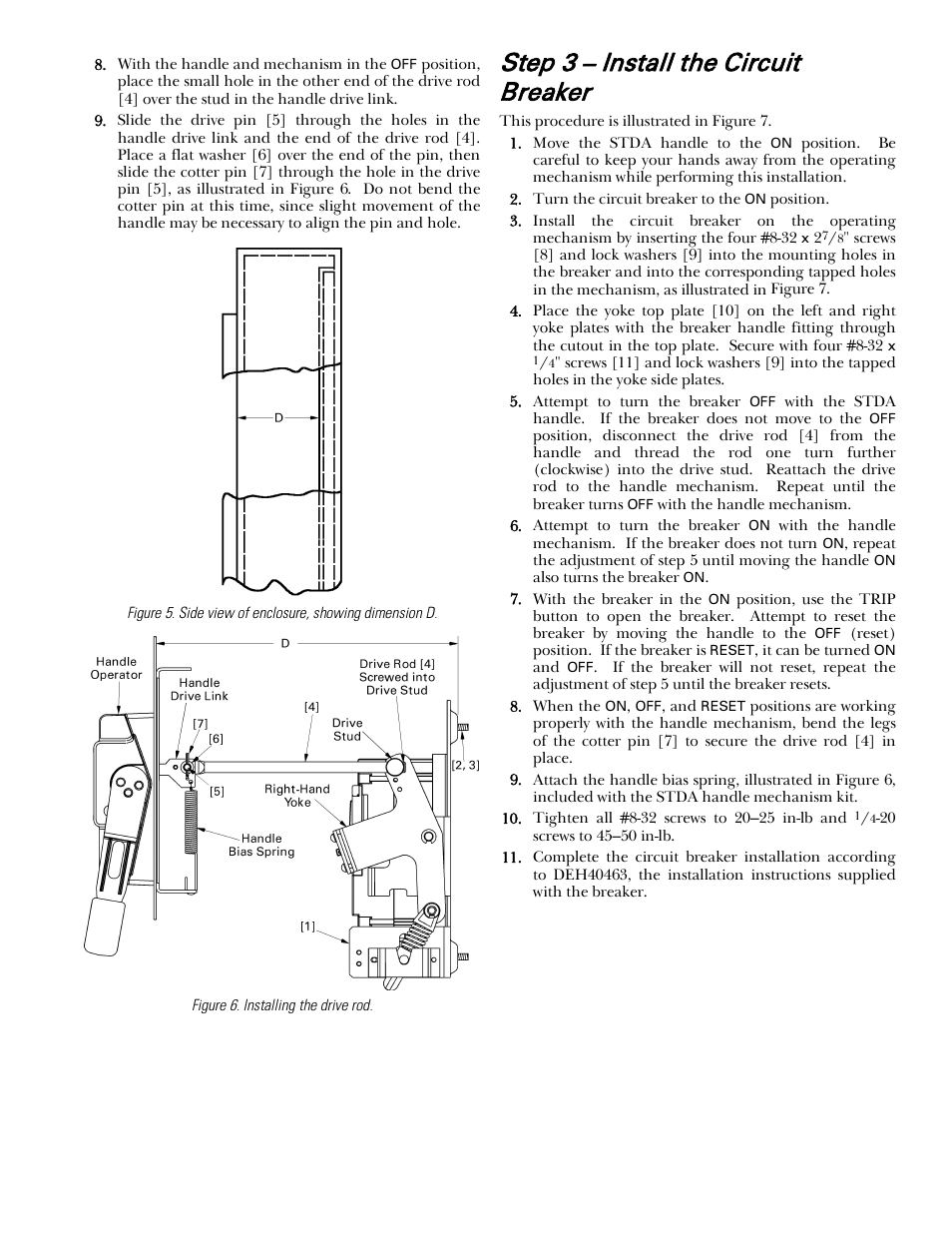 Figure 5 and figure 6, measure the, Turns), as illustrated in figure 6, Step 3 – install the circuit breaker | GE Industrial Solutions Record Plus Variable Depth Operating Mechanism: FE250 User Manual | Page 3 / 4