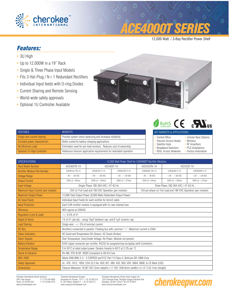 GE Industrial Solutions ACE4000T SERIES User Manual | 2 pages