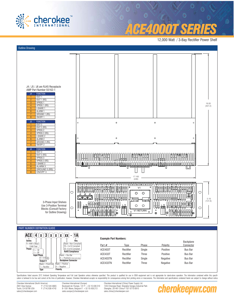 Ace4000t series, Ace 4 x 3 x x x xx - 1a | GE Industrial Solutions ACE4000T SERIES User Manual | Page 2 / 2