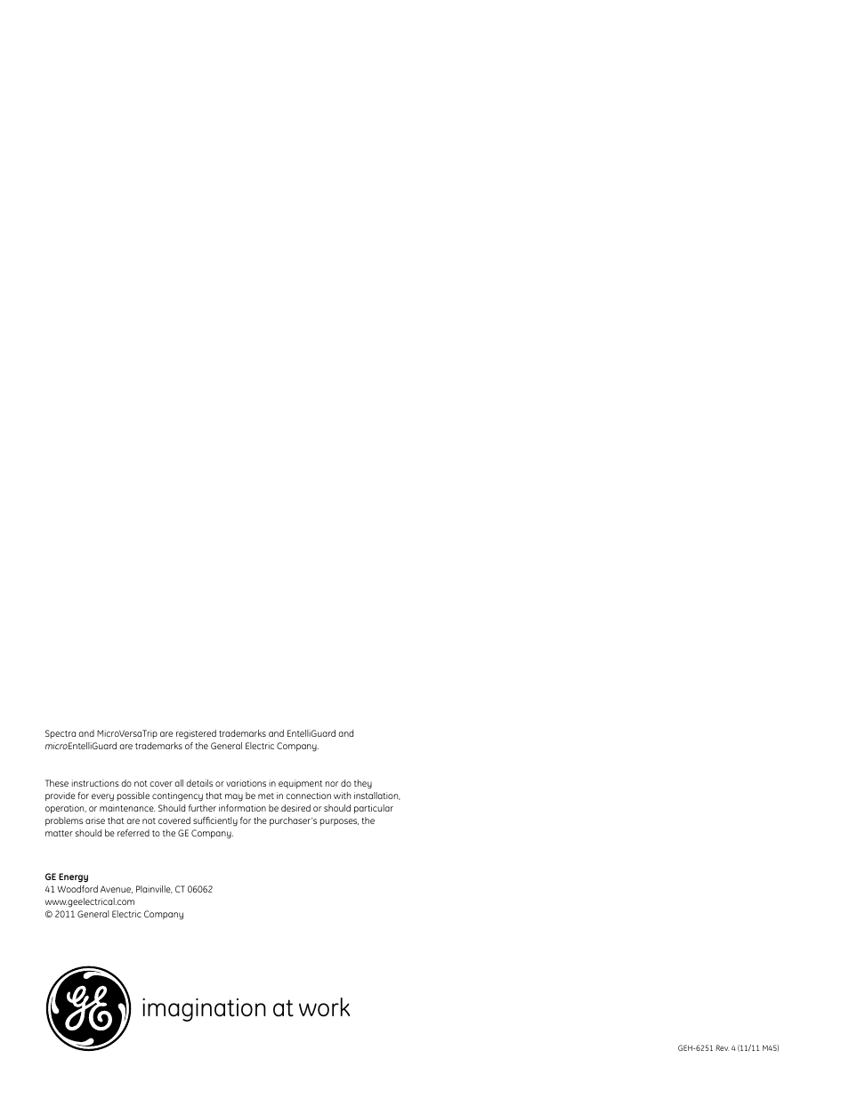 Imagination at work | GE Industrial Solutions SPSA600 User Manual | Page 12 / 12
