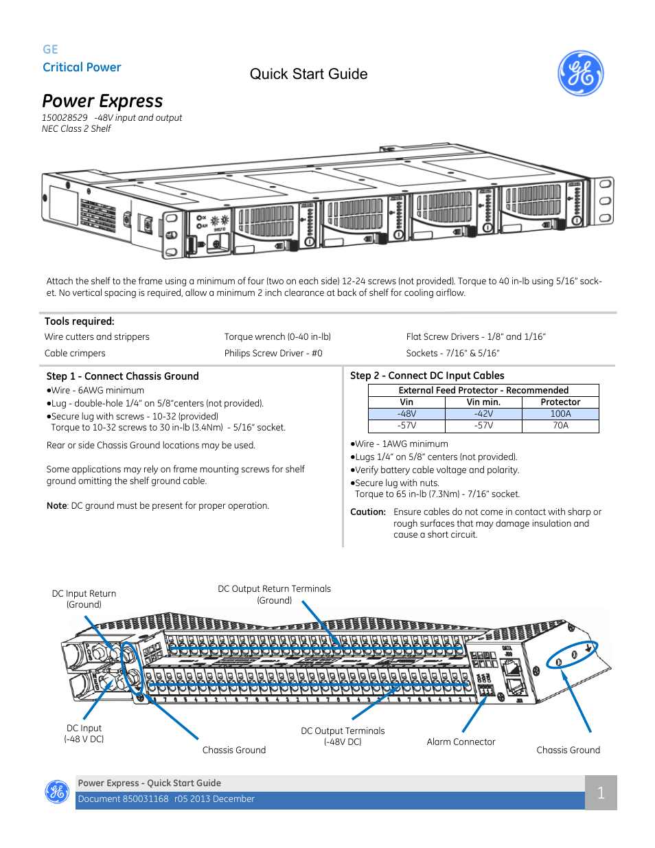 GE Industrial Solutions Power Express Class 2 User Manual | 8 pages