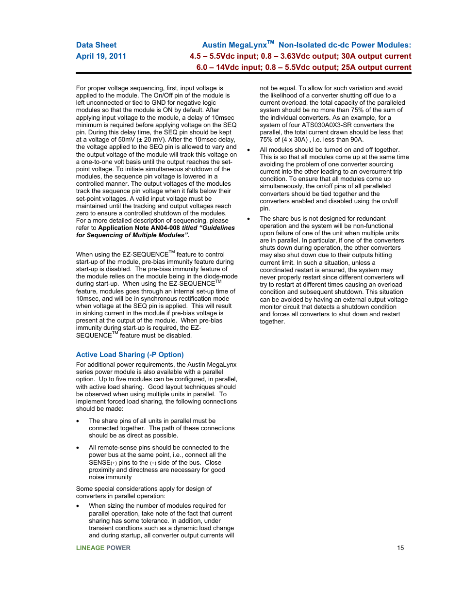 GE Industrial Solutions Austin MegaLynx User Manual | Page 15 / 20