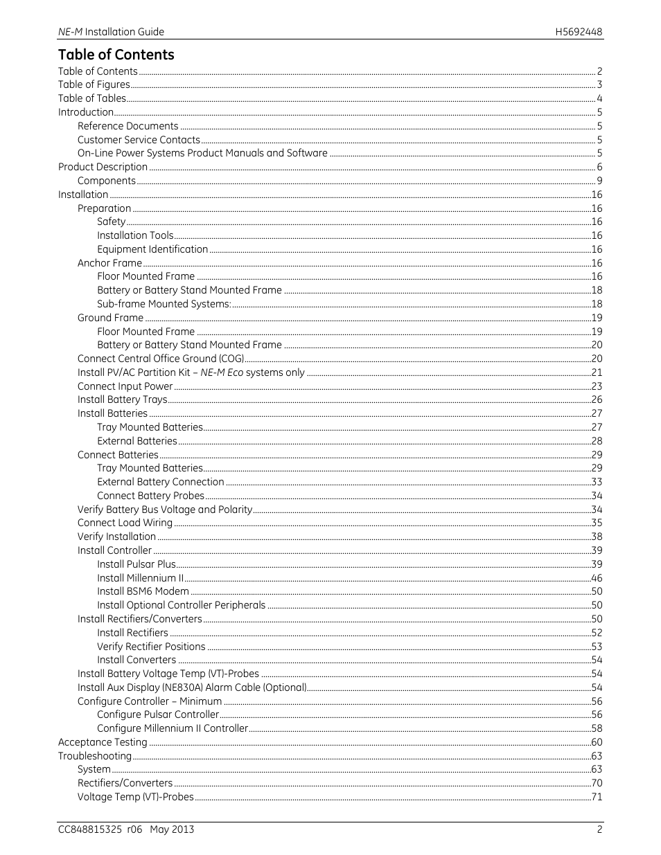 GE Industrial Solutions H5692448 Power Systems Infinity M1 (NE-M) User Manual | Page 2 / 76