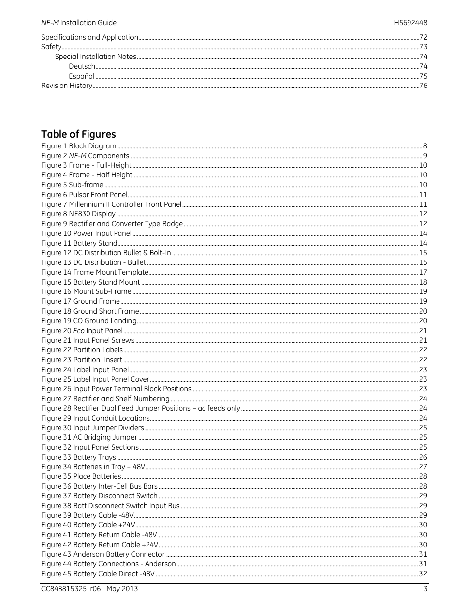 Table of figures | GE Industrial Solutions H5692448 Power Systems Infinity M1 (NE-M) User Manual | Page 3 / 76