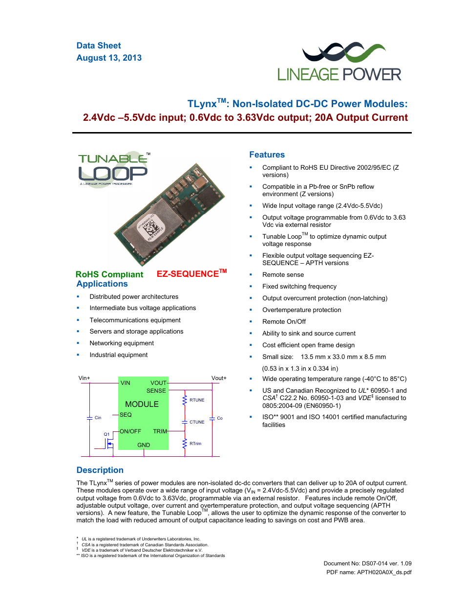GE Industrial Solutions TLynx User Manual | 23 pages