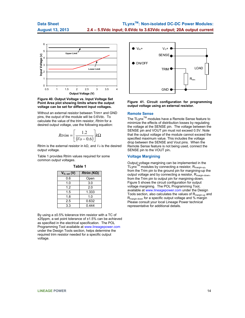 Ω      − = k vo rtrim 6 . 0 2 . 1 | GE Industrial Solutions TLynx User Manual | Page 14 / 23