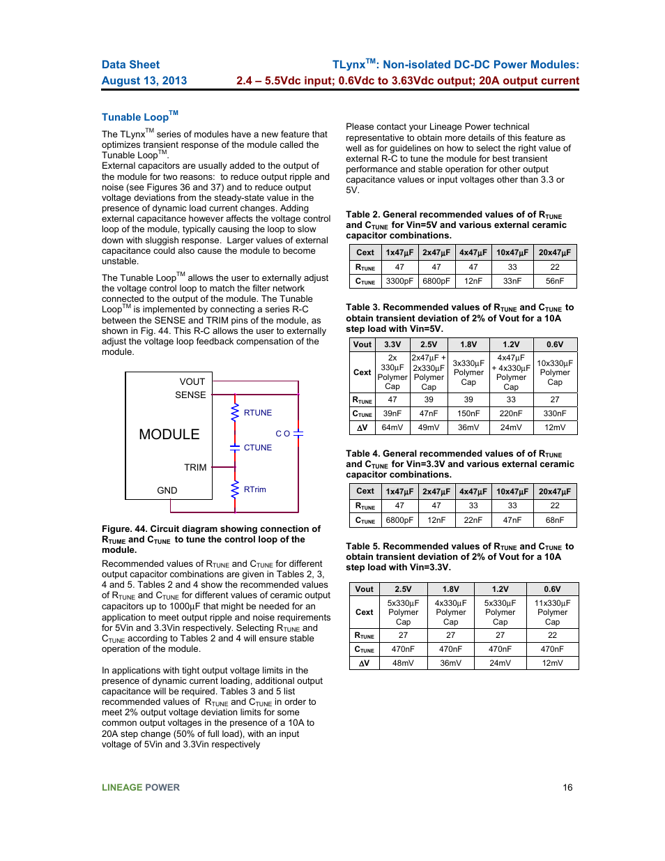 Module, Tlynx | GE Industrial Solutions TLynx User Manual | Page 16 / 23