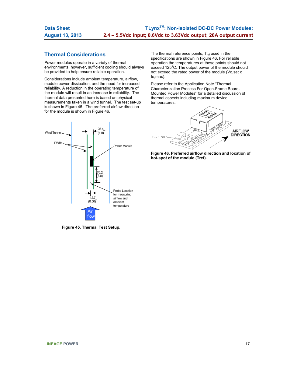Thermal considerations | GE Industrial Solutions TLynx User Manual | Page 17 / 23