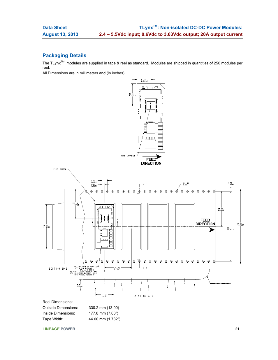 Packaging details | GE Industrial Solutions TLynx User Manual | Page 21 / 23