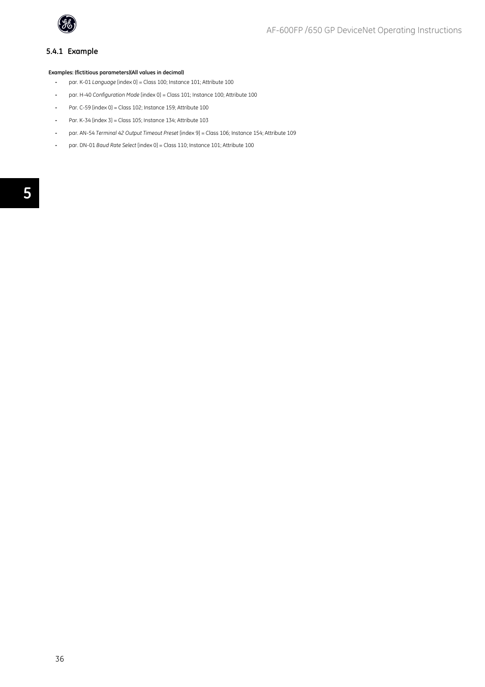 GE Industrial Solutions AF-650 GP DeviceNet User Manual | Page 37 / 59